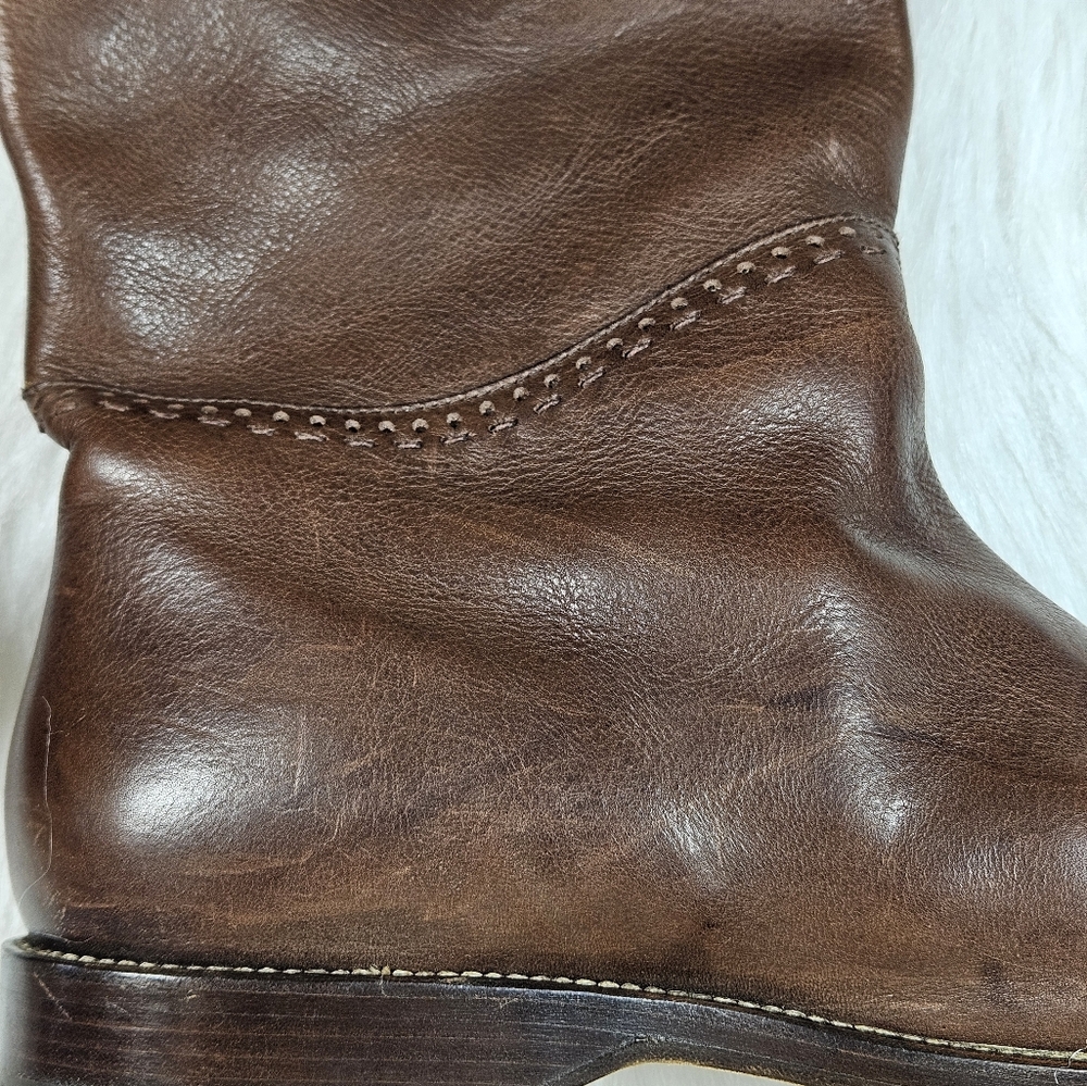 Fatte a mano Cognac Leather Riding Boots Size 38.5 Made In Italy - Picture 11 of 11